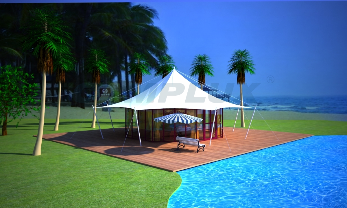 膜结构六边形帐篷酒店