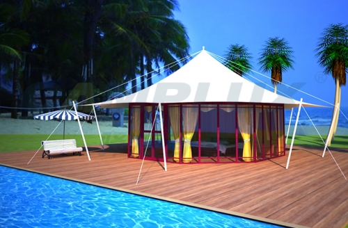 野奢八边形帐篷酒店全景展示